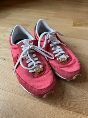 Nike Women’s Red & White Suede Canvas Sneakers